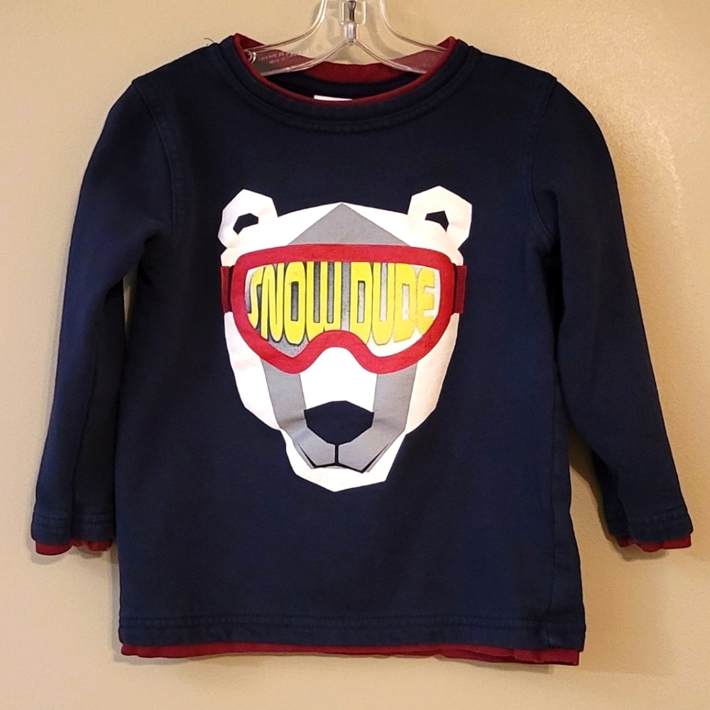 "Snow Dude" navy sweatshirt